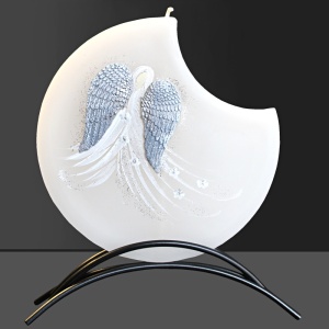 Svíčka, ručně malovaná, plochá 3D, Anděl 150