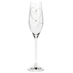 Sklenka 210 ml šampus 2ks, Celebration Crystals, Srdce