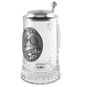 Korbel 500 ml ARTINA s vinětou 40, skleněný, cínové víčko