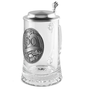 Korbel 500 ml ARTINA s vinětou 50, skleněný, cínové víčko