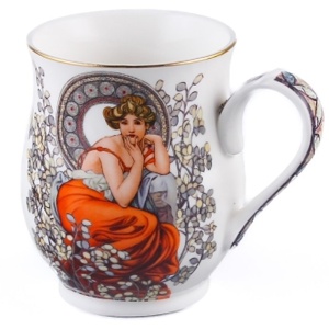 Hrnek 350 ml, Alfons Mucha, Topas, bílý