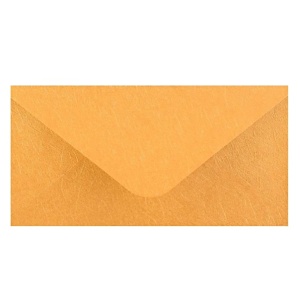 Obálka dopisní DL metalická s ražbou, vlákna žlutá, 80 g.