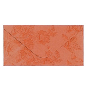 Obálka dopisní DL metalická s ražbou, růže měděná, 80 g.