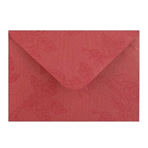 Obálka dopisní C6 metalická s ražbou, růže bordó, 80 g.