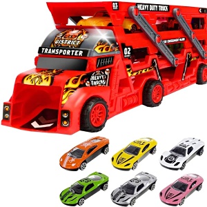 Kamion se šesti závodními auty