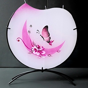 Svíčka, ručně malovaná, plochá, Motýl s měsícem 220