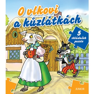 O vlkovi a kůzlátkách – kniha s puzzle skládačkami