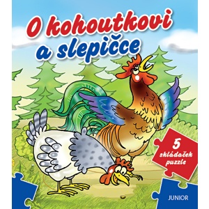 O kohoutkovi a slepičce – kniha s puzzle skládačkami