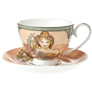 Šálek s podšálkem 250ml, Alfons Mucha, Jaro