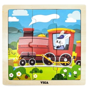 Dřevěné puzzle 9dílné Mašinfíra zajíc, Viga