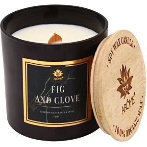Svíčka ARÔME WOOD Fig and Clove, dřevěný knot
