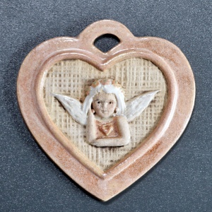 Keramické srdíčko ploché Andílek 102