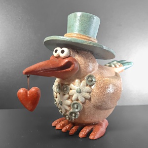 Keramický ptáček velký 300