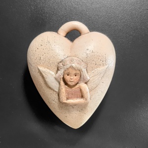 Keramické srdíčko duté Andílek 108