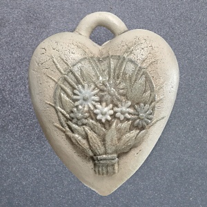 Keramické srdíčko duté Květy 202