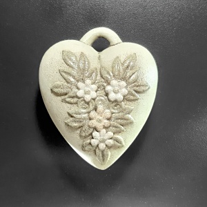 Keramické srdíčko duté Květy 216