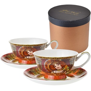 Šálek s podšálkem 2x 200ml, Alfons Mucha, Podzim