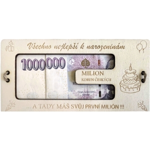Dřevěné přání Milion korun, K narozeninám
