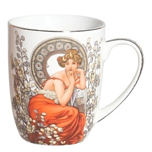 Hrnek 400 ml, Alfons Mucha, Topaz bílý