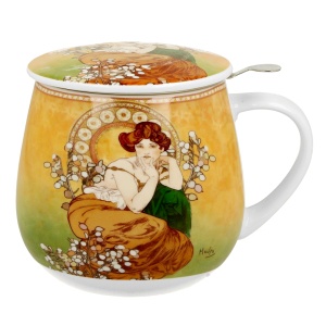 Hrnek bylinkový 430 ml s filtrem DUO Mucha Topaz žlutý