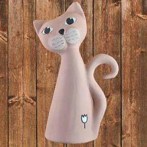 Keramická figurka Kočka 17 béžová