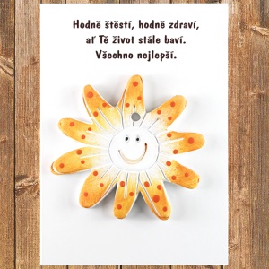 Keramické přání Kytička, oranžová