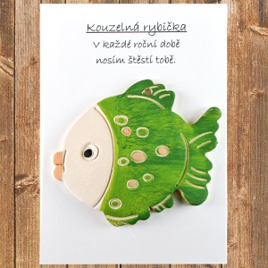 Keramické přání Ryba, zelená