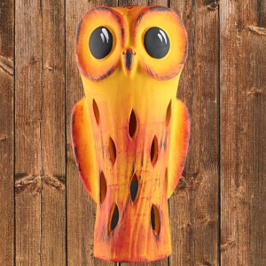 Sova na svíčku 21 cm, oranžová