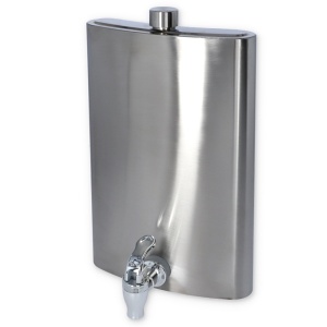 Placatka 1,9l, XXL Goliáš s kohoutem, nerez