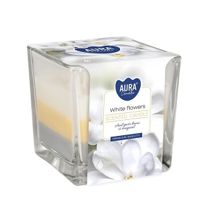 Vonná svíčka Bispol ve skle, 170 g, White flowers