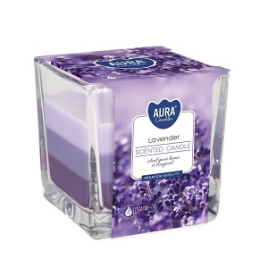 Vonná svíčka Bispol ve skle, 170 g, Lavender
