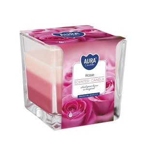 Vonná svíčka Bispol ve skle, 170 g, Rose