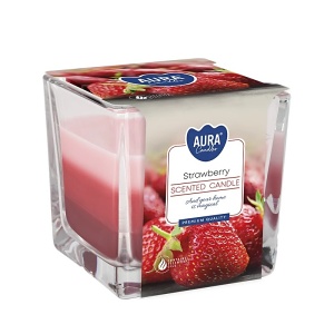 Vonná svíčka Bispol ve skle, 170 g, Strawberry