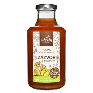 Zázvor s bylinkami 250 ml, Domácí bylinný sirup – Dobroty z přírody