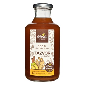 Zázvor se skořicí 250 ml, Domácí bylinný sirup – Dobroty z přírody