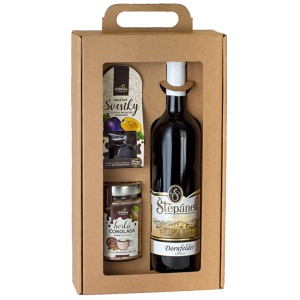 Dárkové balení s červeným vínem – Dobroty z přírody