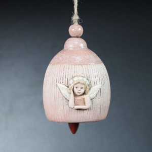 Keramický zvonek XL růžový