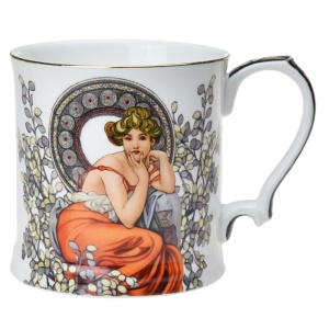 Hrnek 360 ml, Alfons Mucha, Topaz, bílý