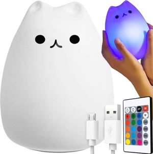 Lampička LED RGB, kočička