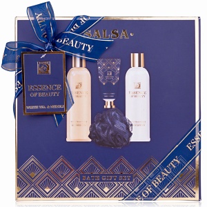 Kosmetická sada SALSA Essence of Beauty s tělovým peelingem, bílý čaj, neroli