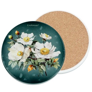 Keramický podtácek d10,8 cm, Květy (54F)