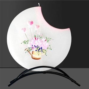 Svíčka ručně malovaná, plochá, Konvička