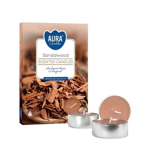Vonná čajová svíčka Bispol 6ks, Sandalwood