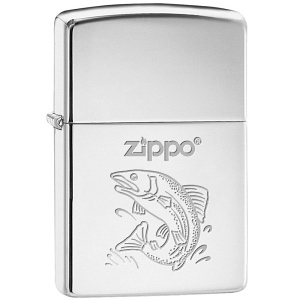 Zapalovač Zippo 22102 Fish, High Polish Chrome