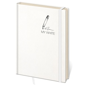 Notes My White, A5 (L), tvrdé desky, linkovaný