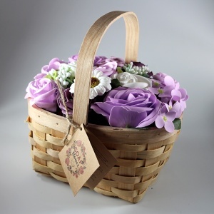 Mýdlová kytice v košíku L Tereza