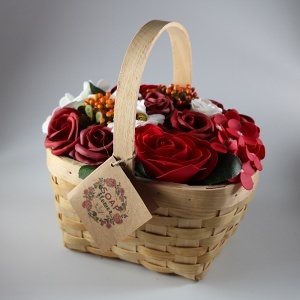 Mýdlová kytice v košíku L Monika