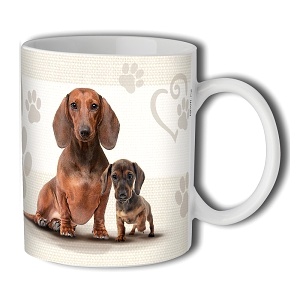 Hrnek 320 ml, Jezevčík, hnědý