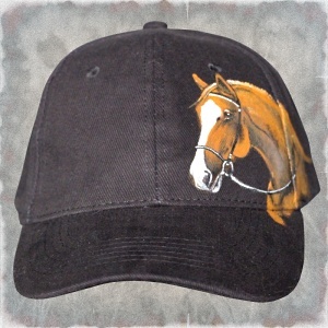 Ručně malovaná čepice s kšiltem kůň, Rival