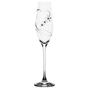 Sklenka 210 ml šampus 6ks, Celebration Crystals, Srdce